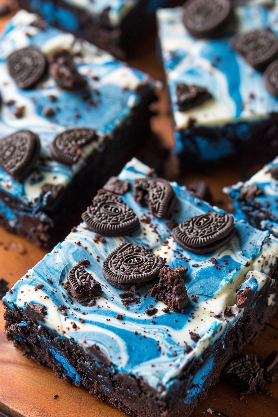 Blue Velvet Oreo Brownies