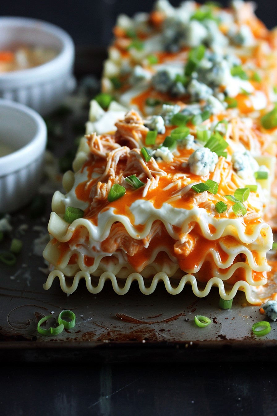 Buffalo Chicken Lasagna Roll Ups