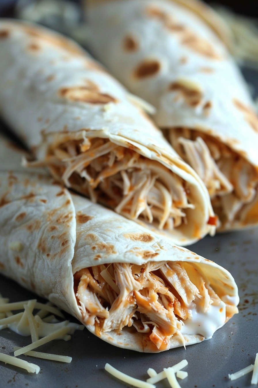 Cheesy Garlic Chicken Wraps