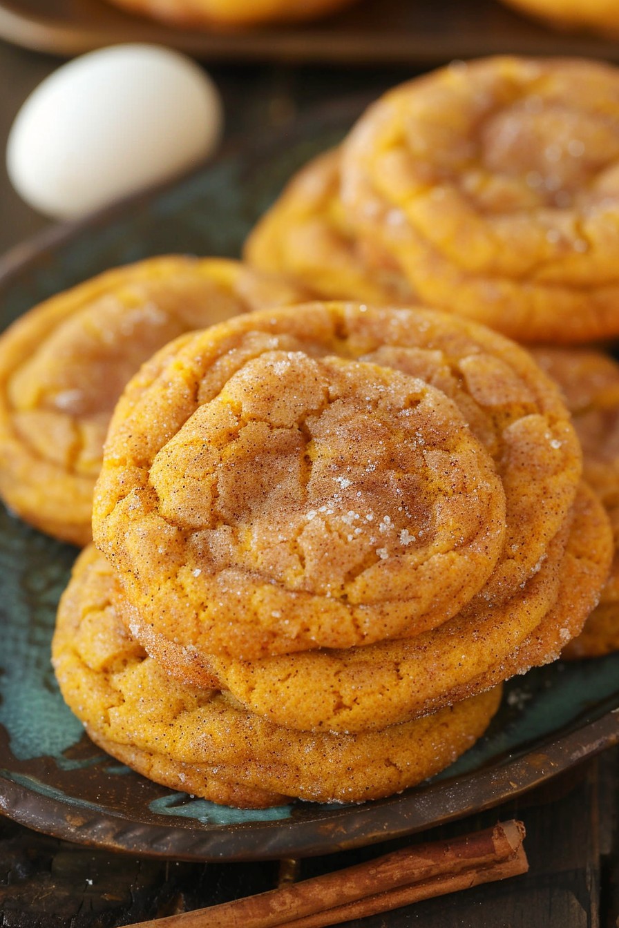 Chewy Pumpkin Snickerdoodle Cookies