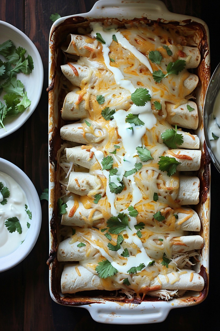 Chicken Enchiladas With Sour Cream White Sauce