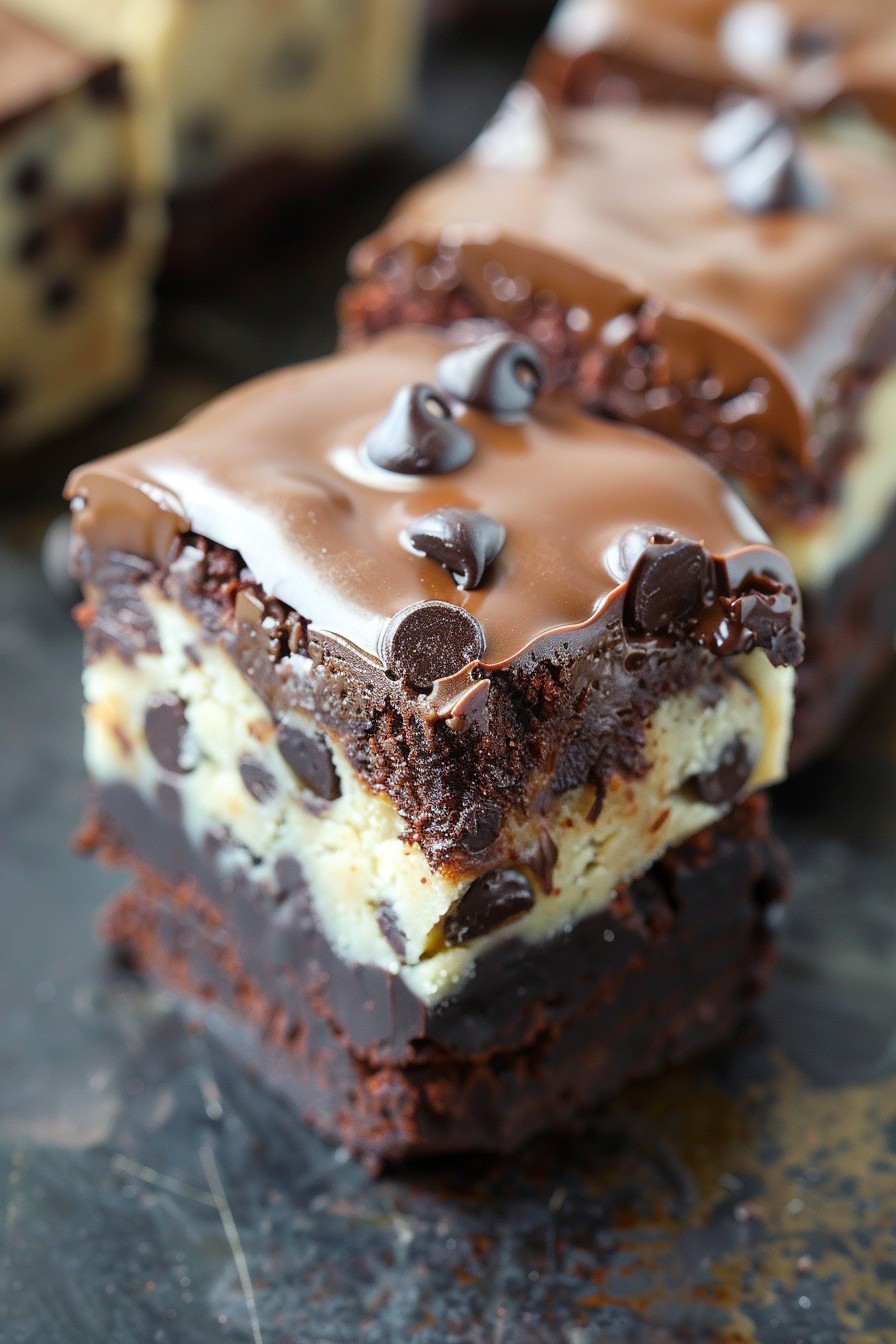 Chocolate Chip Cookie Dough Brownie Bombs