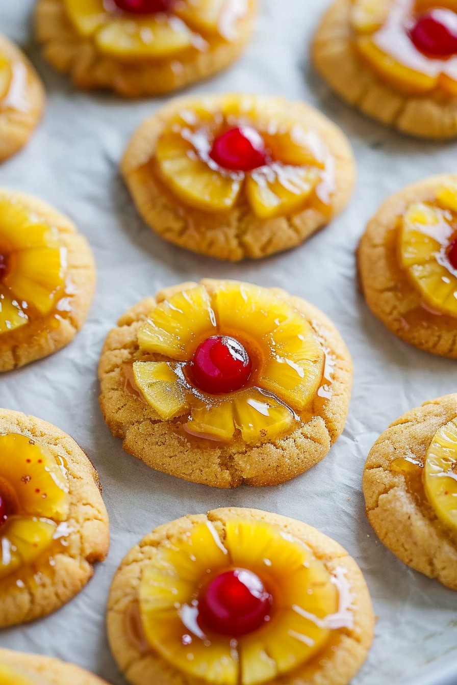 Christmas Pineapple Upside Down Sugar Cookies