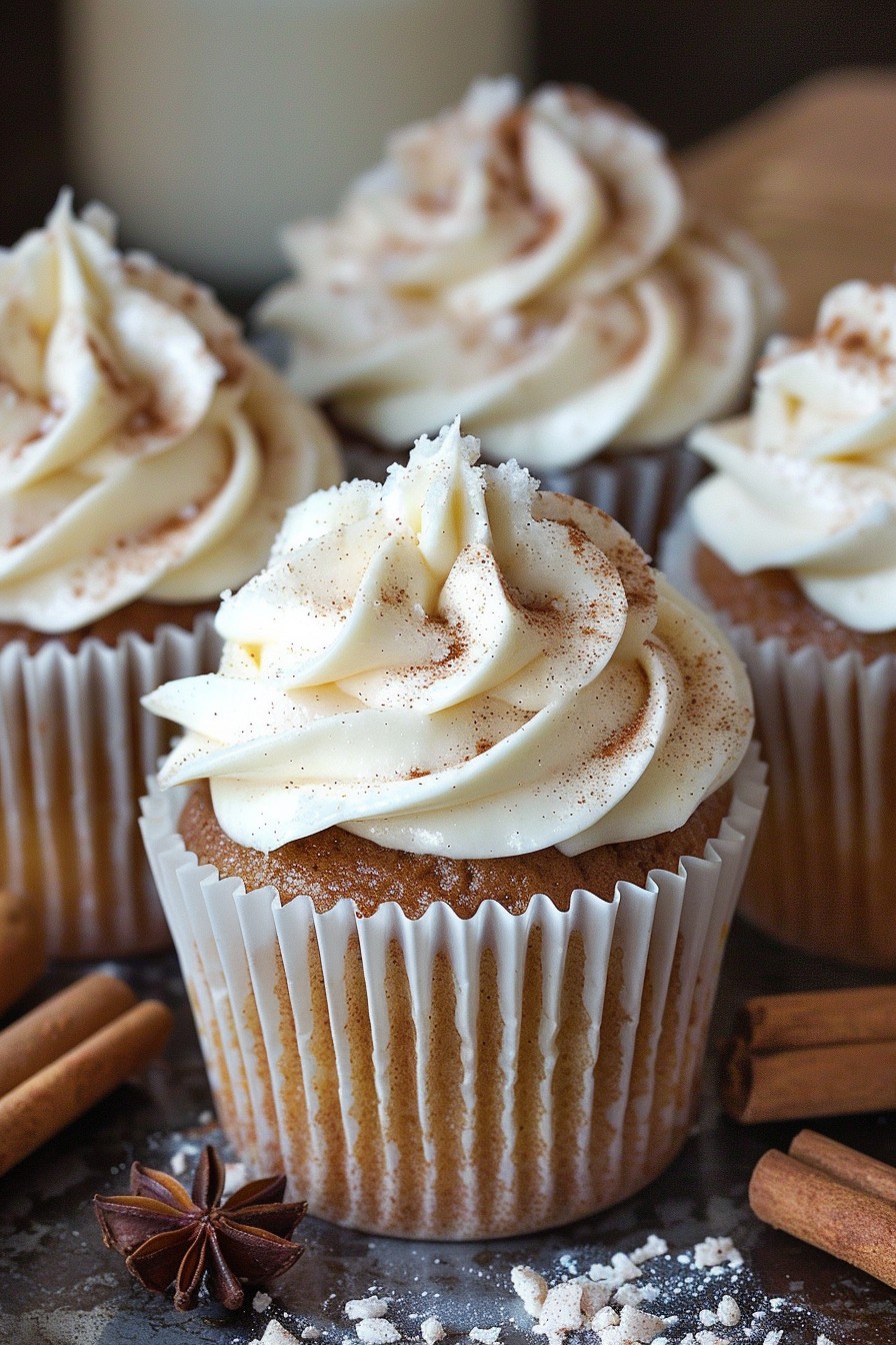Churro Cupcakes With Cinnamon Cream Cheese Frosting