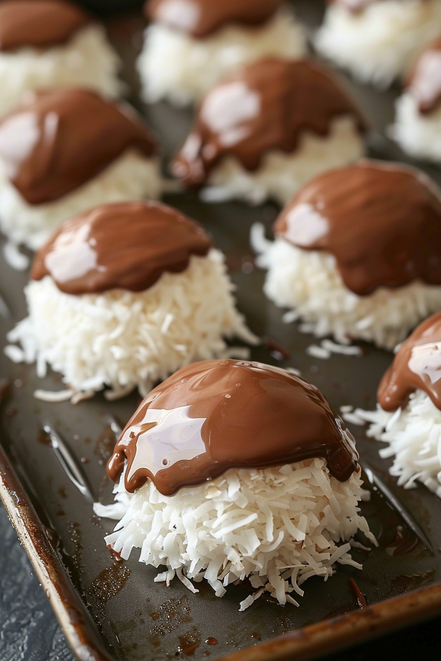 Coconut Dome With Chocolate Spread