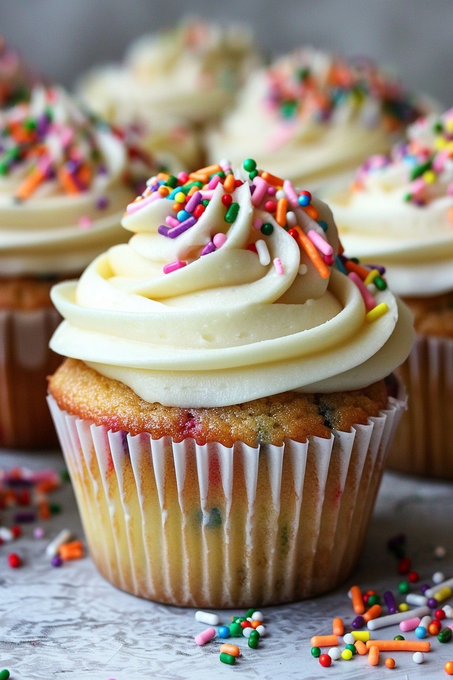 Confetti Sprinkle Cupcakes
