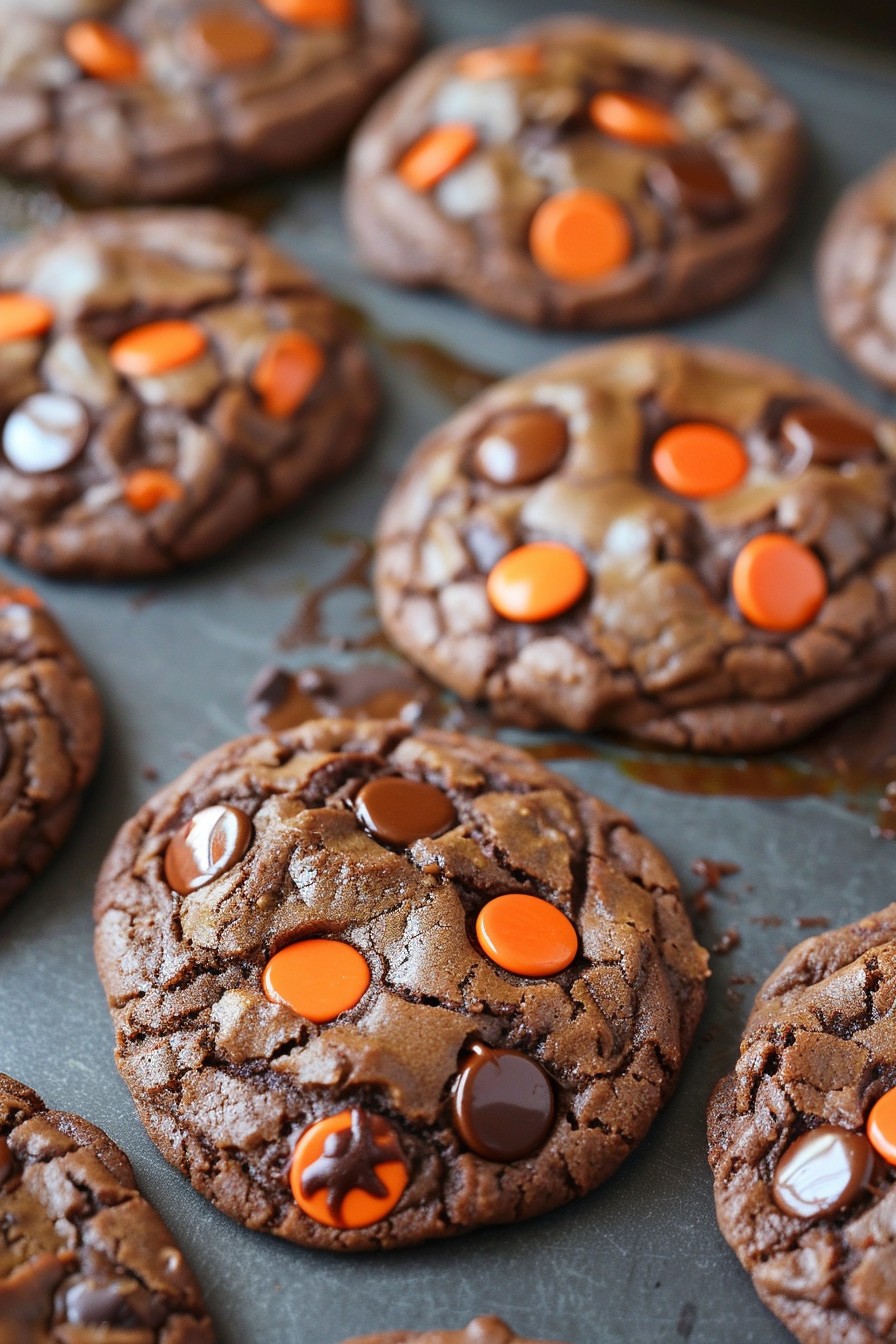 Dark Chocolate Halloween Chip Cookies
