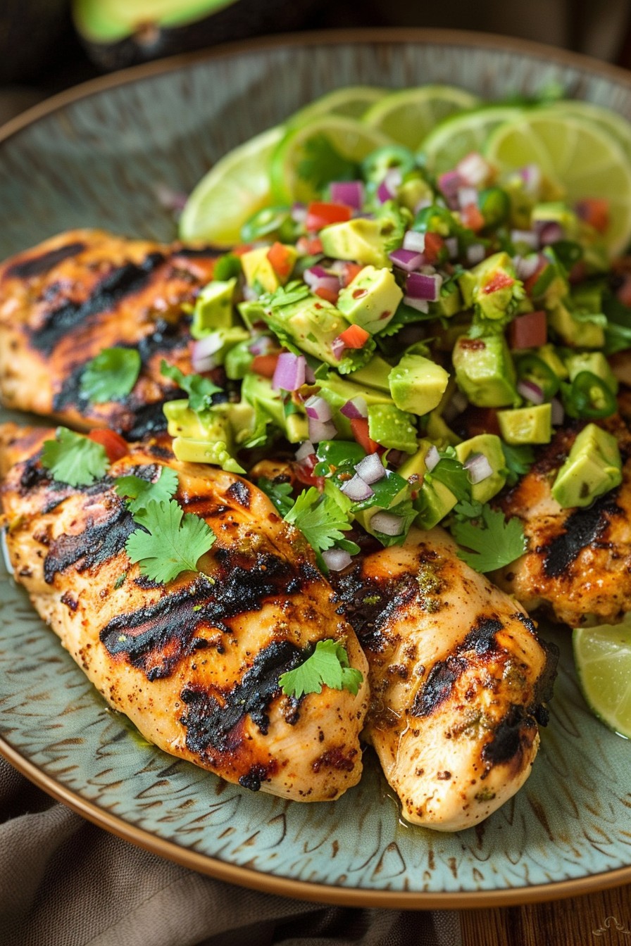 Fiesta Lime Chicken With Avocado Salsa