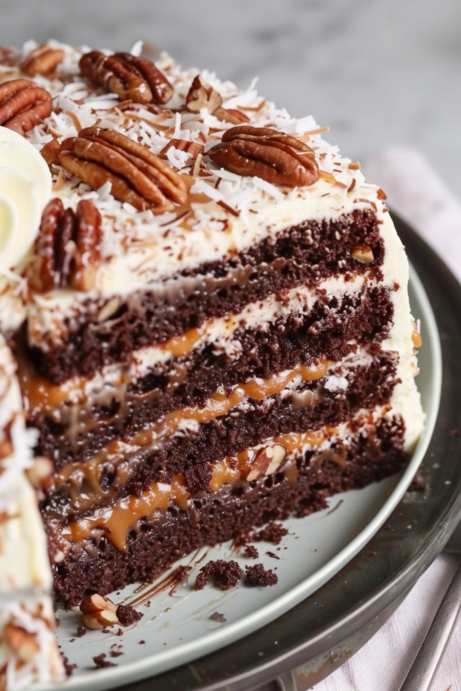 German Chocolate Poke Cake