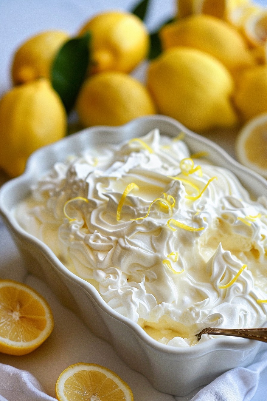 Lemon Custard Dessert No Baking 5 Minute Preparation