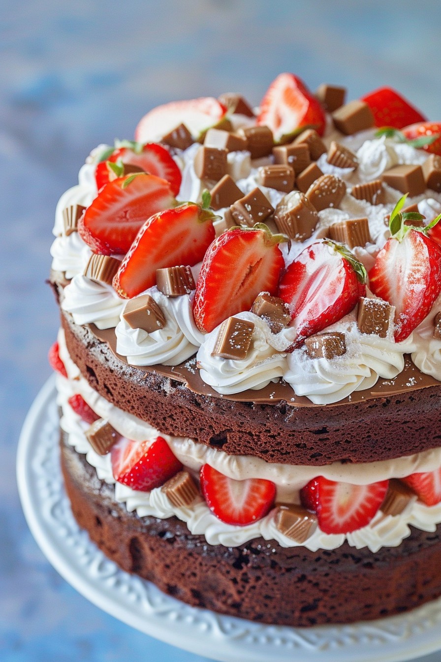 Reeses Chocolate Strawberry Dream Cake