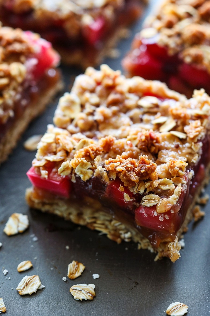 Rhubarb Oatmeal Bars