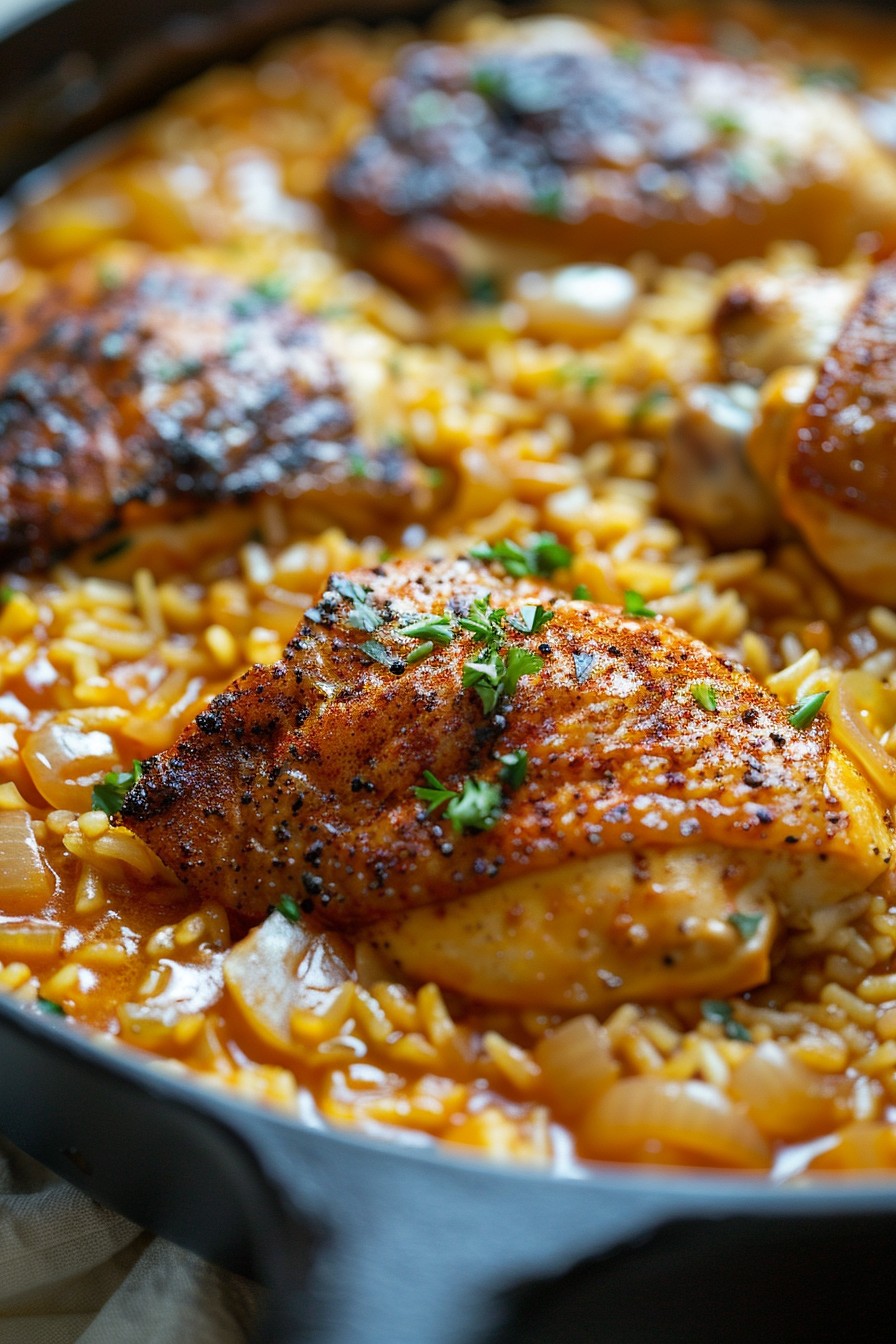 Smothered Chicken And Rice