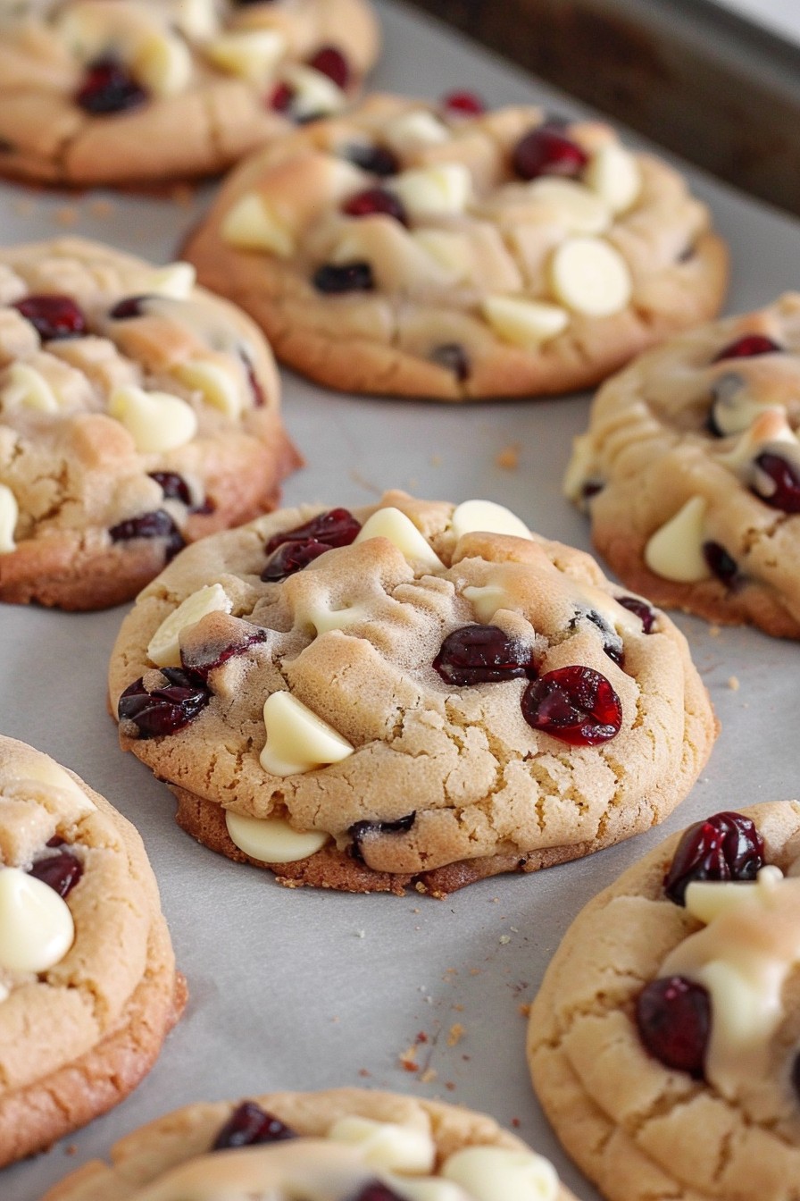 Soft Baked White Chocolate Chip Cranberry Cookies