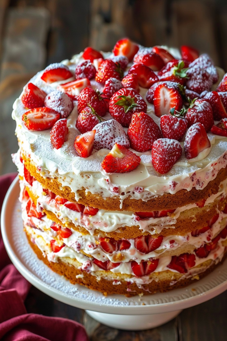 Strawberry Earthquake Cake