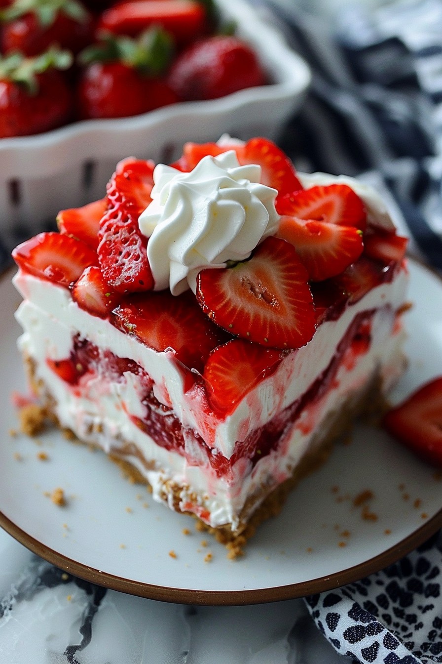 Strawberry Jello Lasagna