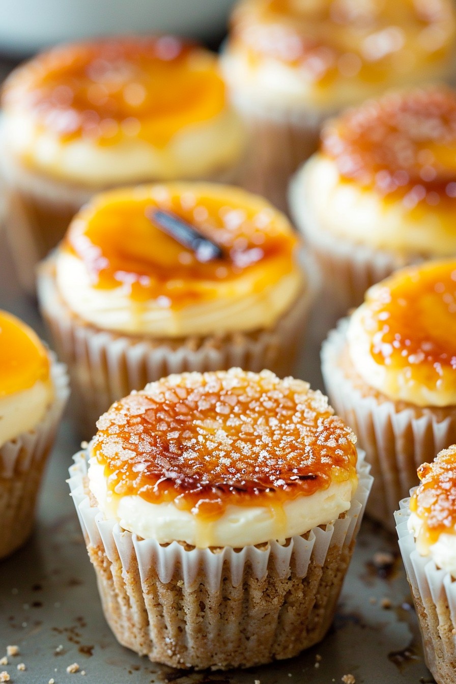 Vanilla Bean Creme Brulee Cheesecake Cupcakes